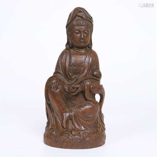 CHINESE AGALWOOD SEATED GUANYIN