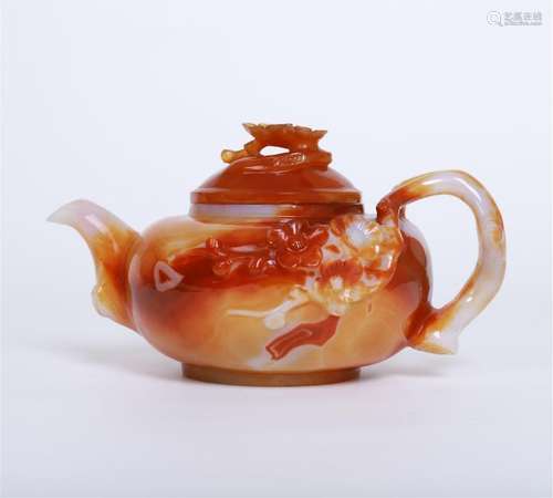 CHINESE AGATE TEA POT