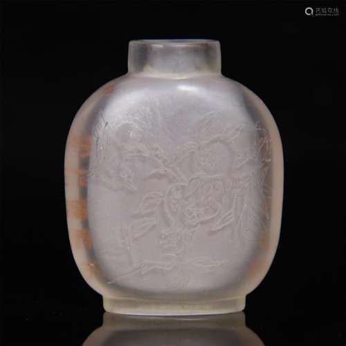 CHINESE ROCK CRYSTAL SNUFF BOTTLE