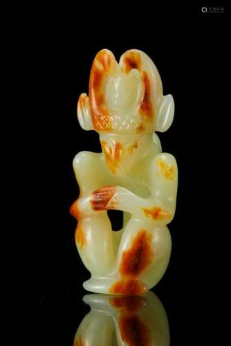 CHINESE JADE SEATED FIGURE