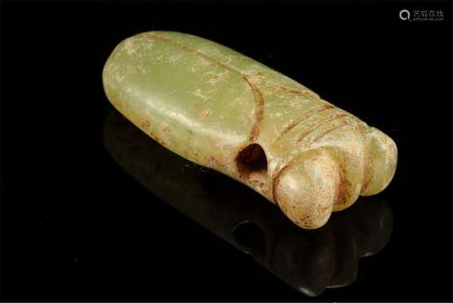 CHINESE NEPHRITE JADE CICADA HONGSHAN PERIOD