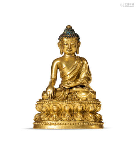 明 铜鎏金释迦牟尼佛坐像