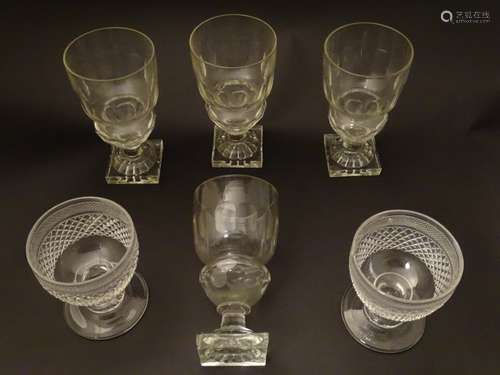 Glasses : a set of 4 handmade lemon squeezer square based ,