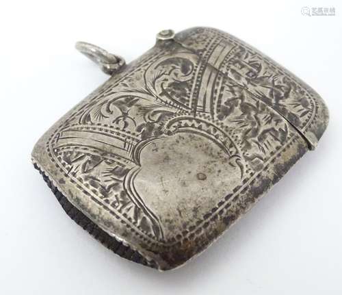 A silver vesta case hallmarked Birmingham 1906 maker John Thompson & Sons.