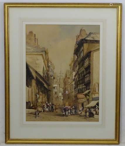 Sir Francis J Ford XIX, Watercolour, 'Rue de Bouchiere , St.