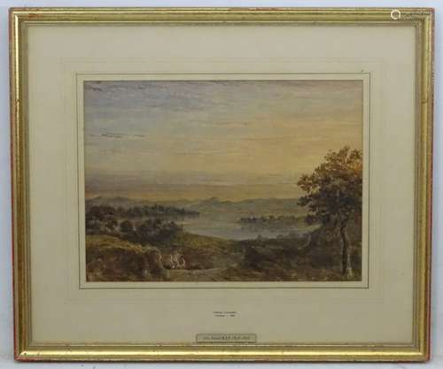 John Fenner RA XIX, Watercolour, ' Evening Landscape 1885 ',