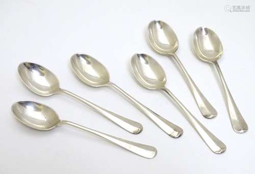 A set of 6 silver teaspoons Hallmarked Birmingham 1973 maker J B Chatterley & Sons Ltd.