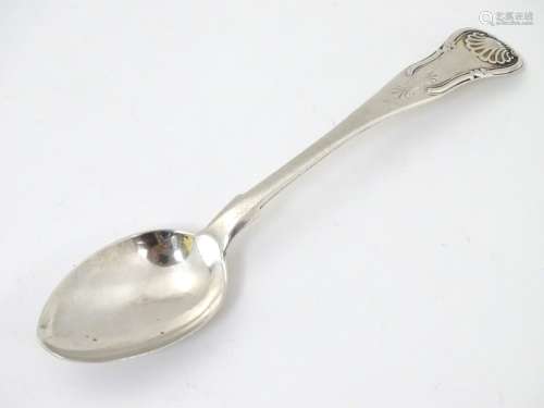 A Victorian Scottish silver Queens pattern teaspoon hallmarked Edinburgh 1844 maker Andrew Wilkie 5