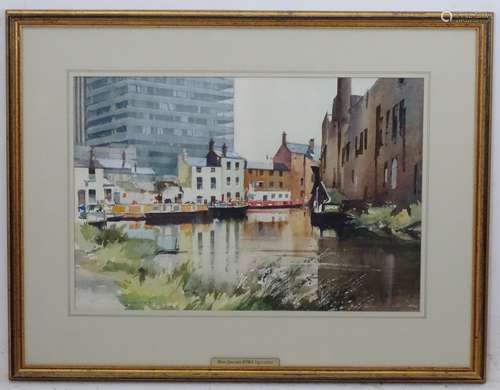 Brian Lancastor (1931-2005), Watercolour, ' Gas Street Basin , Birmingham ',