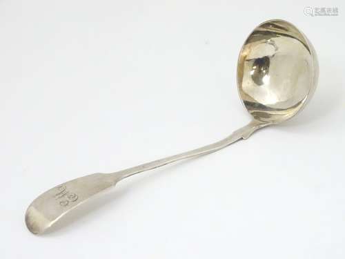 A Victorian silver fiddle pattern sauce ladle hallmarked Exeter 1854 maker Josiah Williams & Co of