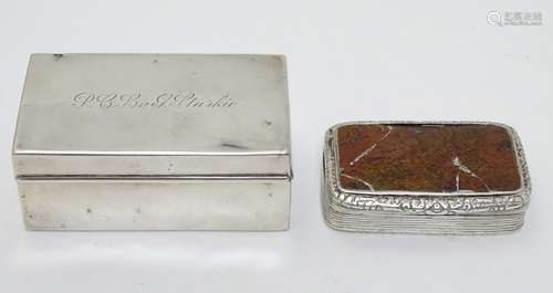 A silver box hallmarked Birmingham 1909 maker W C Griffiths 3 1/2