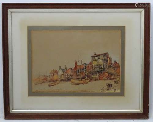 Clara Montalba (1842-1929), Watercolour, 'Deal 1877 ' harbour, Kent, Titled lower left ,