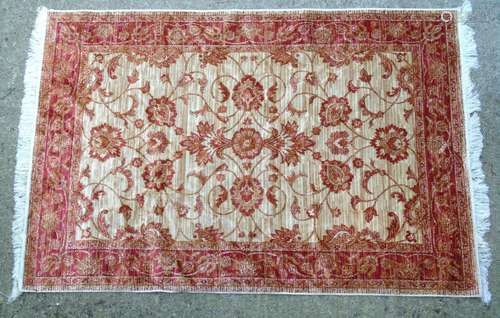 Rug / Carpet : Ziegler machine made rug beige ground with a red and gold design.