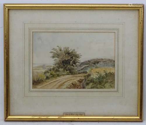 Circle of Peter de Wint (1934- 1849 ), Watercolour, A country track, Bears label under.