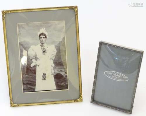 Photograph Frames: Early 20thC 'Non Scratch Patent' together with a Danish ornate gilt metal frame.