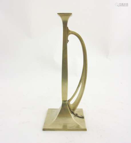 Decorative Metalware : An Art Nouveau cast brass chamber stick.