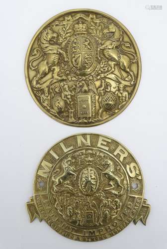 A 'Milners patent improved thief-resisting & strong holdfast safe' plaque,