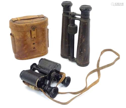 Binocular : Two pairs of cased binoculars , one marked Elliot Brothers, London,