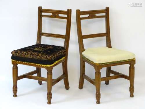 Militaria-Historical Interest: A pair of late-19thC walnut dining chairs,