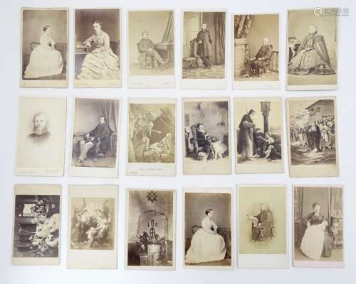 A collection of 19thC English 'Carte de Visite' photographs, comprising 22 studio portraits,