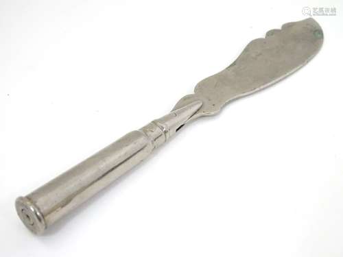 Militaria : Trenchart : A butter knife , the handle formed from a WWI / World War 1 .