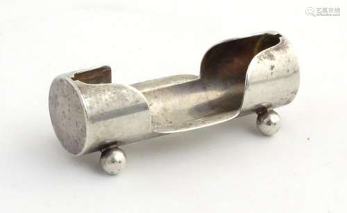 WMF : a rare nickel silver plate Toothpick Holder on four spherical feet (both WMF marked and full