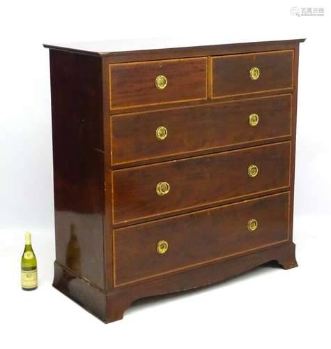 A mid / late 19thC mahogany chest of drawers,