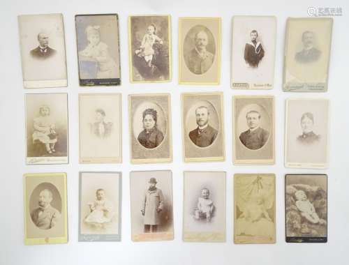 A collection of 19thC French & Belgian 'Carte de Visite' photographs,