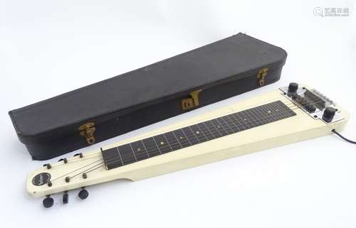 Musical Instruments: A cased 1950s-1960s six-string lap steel guitar by Selmer, London.