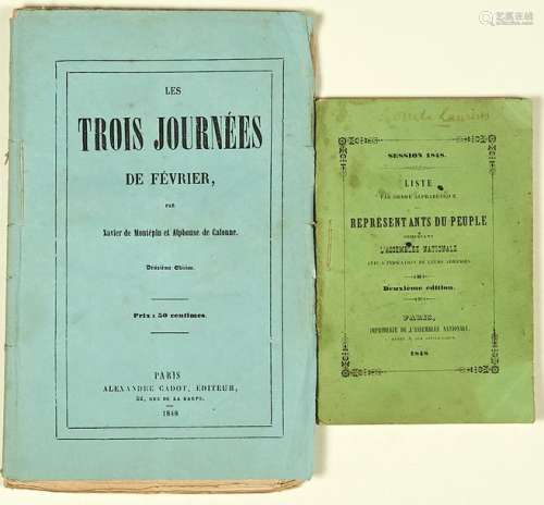 2 IMPRIMÉS DE 1848: «LES TROIS JOURNÉES DE FÉVRIER...
