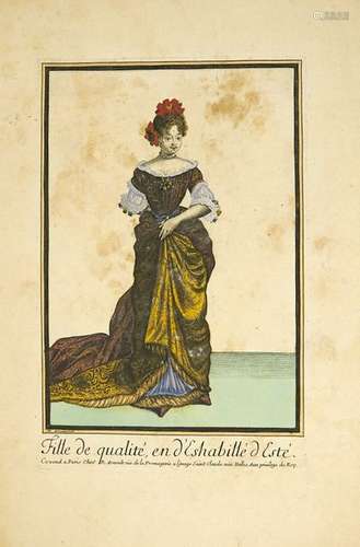 GRAVURE «FILLE DE QUALITÉ EN DÉSHABILLÉ D'ÉTÉ. Ce ...