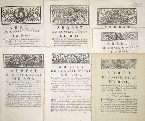 LOTERIE ROYALE. 8 Imprimés: Du 30 Juin 1776