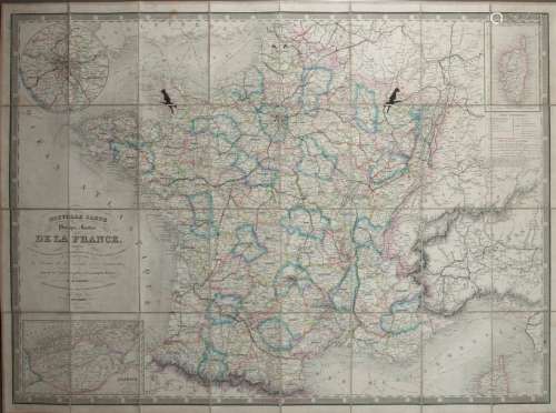 CARTE DE FRANCE & ALGÉRIE 1856. «Nouvelle Carte ph...