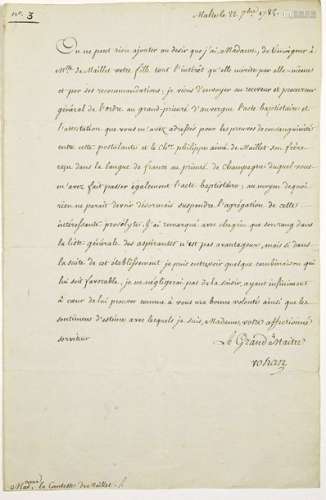 (ORDRE DE MALTE). Emmanuel de ROHAN POLDUC (1725 1...