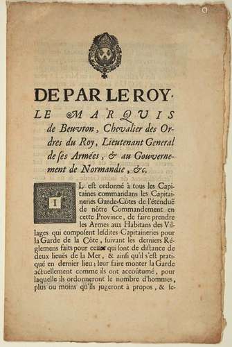 (NORMANDIE. GARDE DES CÔTES DE LA MER.) «Le Marqui...