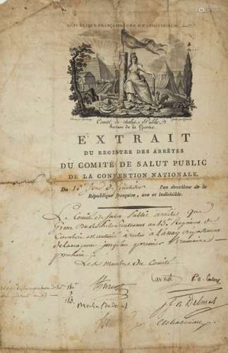 COMITÉ DE SALUT PUBLIC. 1794. VIGNETTE. Extrait d'...