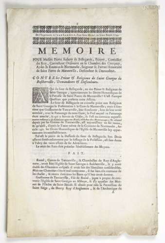 (SEINE MARITIME. 1744. SAINT PIERRE DE MANNEVILLE ...