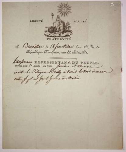 HAUSSMANN (Nicolas) 1760 1846 Conventionnel de SEI...