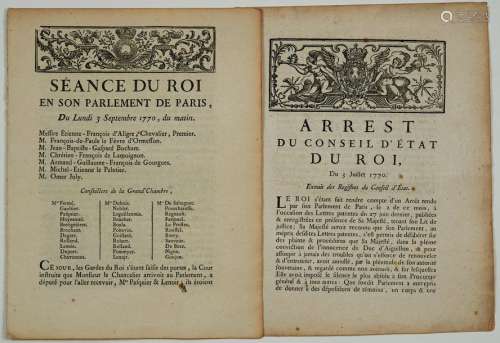 BRETAGNE. DUC D'AIGUILLON. 2 Imprimés. Affaire de ...