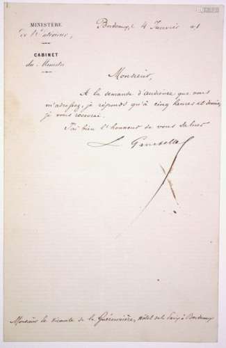 GAMBETTA (Léon Michel)Cahors 1838 1882 Membre d...