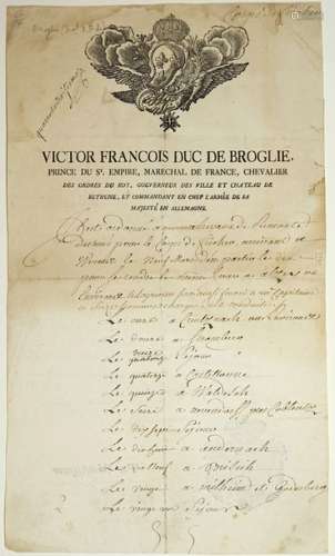 Victor François, Prince de BROGLIE, Maréchal de Fr...