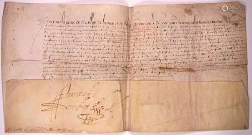 BOURGOGNE. 1585. Parchemin signée, au nom du Roy, ...