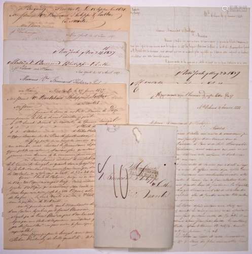 AMÉRIQUE. NANTES (44). 10 Lettres de 1837 à 1838: ...