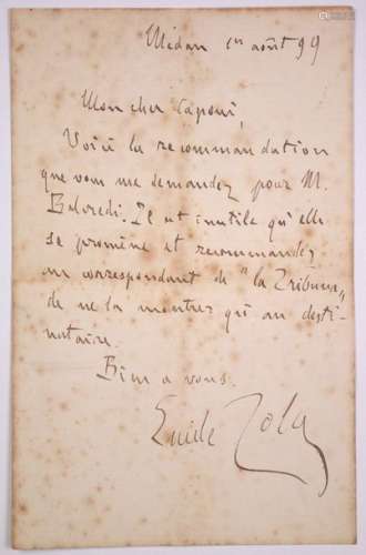 Émile ZOLA, Écrivain et journaliste (Paris 1840 19...