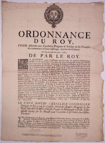 FAUX SAUNAGE. GALÈRES. 1682. BOURGOGNE & BRESSE. «...