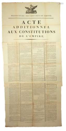 LA CONSTITUTION FRANÇAISE DES CENT JOURS. 1815. «A...