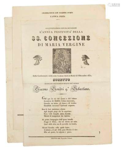 CORSE. 3 AFFICHES de 1831 à 1851 de l'Imprimerie d...