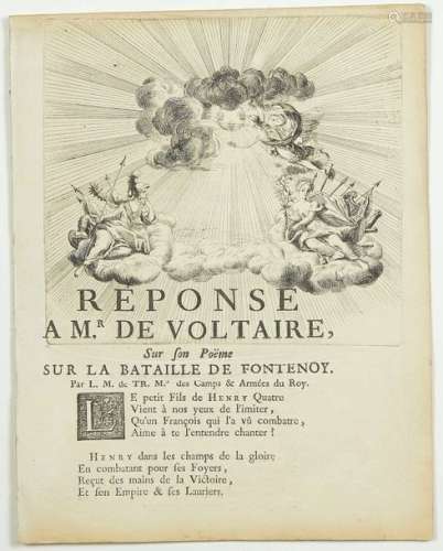 (BATAILLE DE FONTENOY le 11 Mai 1745.) «RÉPONSE à ...