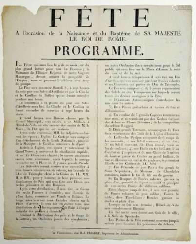 (NAPOLÉON II. NORD. 1811.) «FÊTE à l'occasion de l...