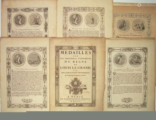 MÉDAILLES DE LOUIS XIV. 1702: 21 Pages gravées, ti...